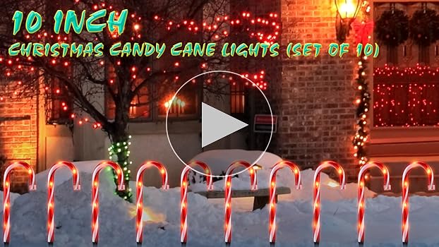 クリスマス LED キャンディースティック 10ピースセット US Candy Cane Lights - 10 Pack Candy Cane Pathway Lights, 10